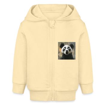 Panda - Baby Organic Kapuzenjacke Baby Connector von Stanley/Stella - Creme - Vorne