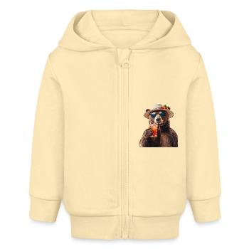 Tragen - Baby Organic Kapuzenjacke Baby Connector von Stanley/Stella - Creme - Vorne