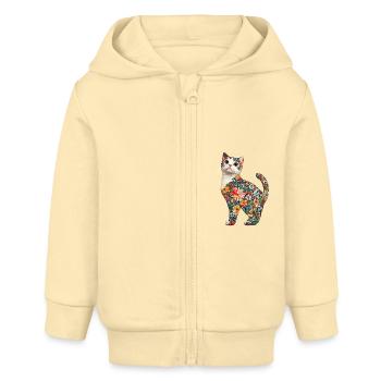 Schottische Faltohrkatze - Baby Organic Kapuzenjacke Baby Connector von Stanley/Stella - Creme - Vorne