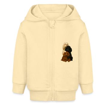 Chien Chiens Chiens mignons - Veste à capuche bébé bio Stanley/Stella - crème - Devant