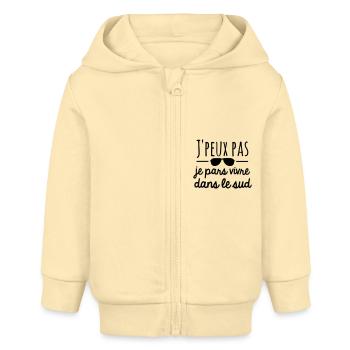 Ich kann nicht, ich werde im Süden zu leben - Baby Organic Kapuzenjacke Baby Connector von Stanley/Stella - Creme - Vorne