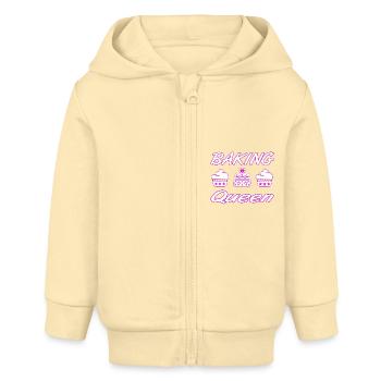 Bake - Baby Organic Zip-up Hoodie by Stanley/Stella - cream - Front