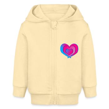 Liebe ist bunt - Baby Organic Kapuzenjacke Baby Connector von Stanley/Stella - Creme - Vorne