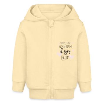 Baisers Valentine pour papa - Veste à capuche bébé bio Stanley/Stella - crème - Devant