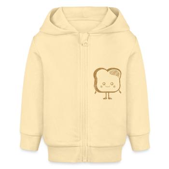 DS Kawaii Designs: Toastscheibe - Baby Organic Kapuzenjacke Baby Connector von Stanley/Stella - Creme - Vorne