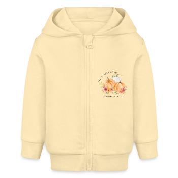 Leaves are Falling - Autum is calling - Baby Organic Kapuzenjacke Baby Connector von Stanley/Stella - Creme - Vorne