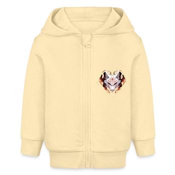 Kitsune-Maske - Baby Organic Kapuzenjacke Baby Connector von Stanley/Stella - Creme - Vorne