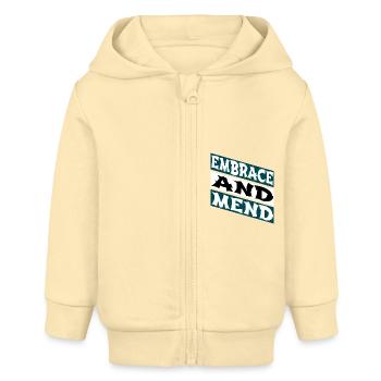 humour drôle citation soutien génial - Veste à capuche bébé bio Stanley/Stella - crème - Devant