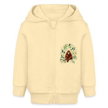 Orang-outan - Veste à capuche bébé bio Stanley/Stella - crème - Devant