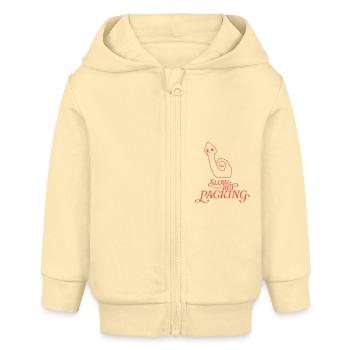 Slow but Packing - Baby Organic Kapuzenjacke Baby Connector von Stanley/Stella - Creme - Vorne
