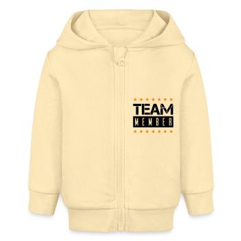 Team Member - Baby Organic Zip-up Hoodie by Stanley/Stella - cream - Front