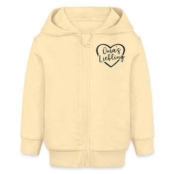 Grandma's darling - Baby Organic Zip-up Hoodie by Stanley/Stella - cream - Front