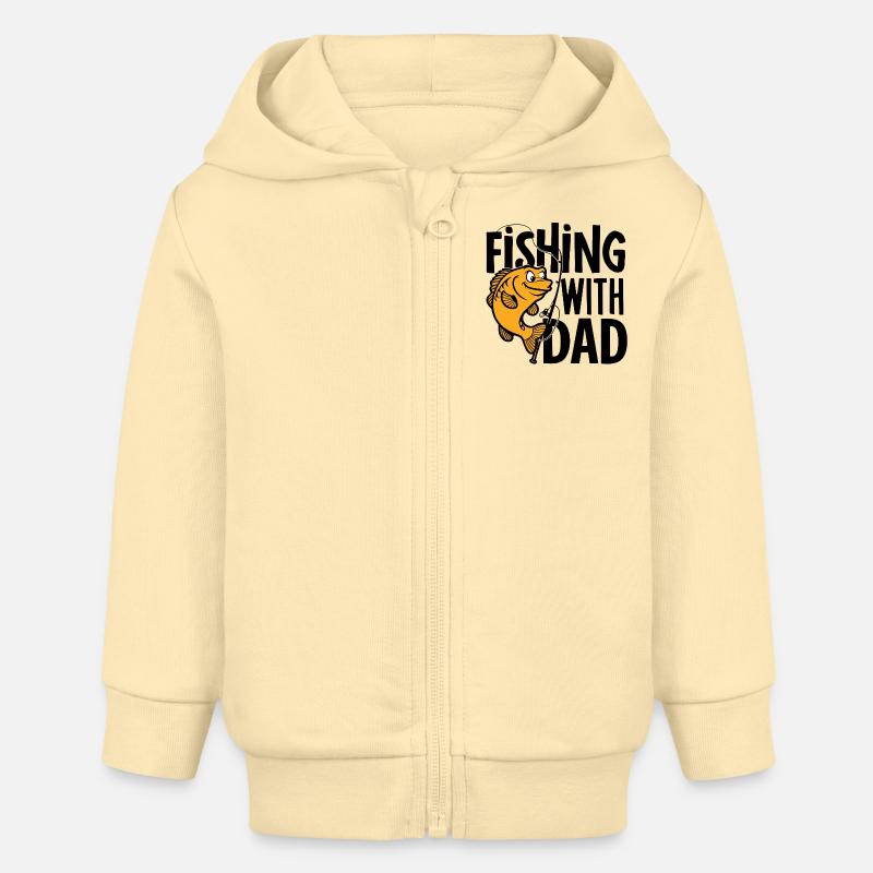 Pêcher avec papa - Veste à capuche bébé bio Stanley/Stella - crème