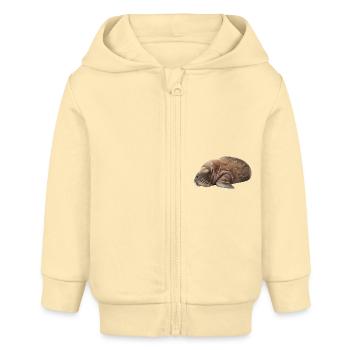 Walross - Baby Organic Kapuzenjacke Baby Connector von Stanley/Stella - Creme - Vorne