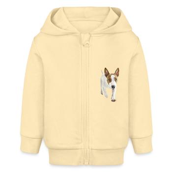 Bullterrier - Baby Organic Kapuzenjacke Baby Connector von Stanley/Stella - Creme - Vorne