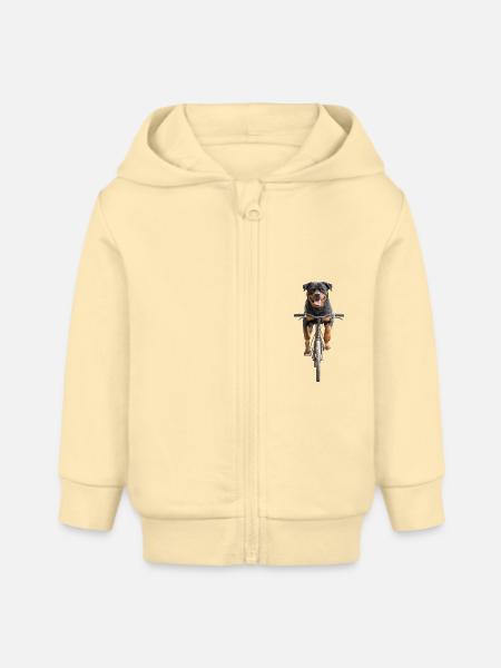 Rottweiler - Baby Organic Kapuzenjacke Baby Connector von Stanley/Stella - Creme