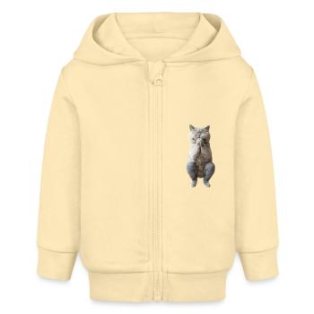 Britisch Kurzhaar - Baby Organic Kapuzenjacke Baby Connector von Stanley/Stella - Creme - Vorne