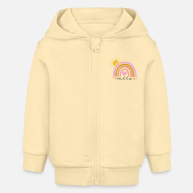 Arc-en-ciel - Veste à capuche bébé bio Stanley/Stella - crème