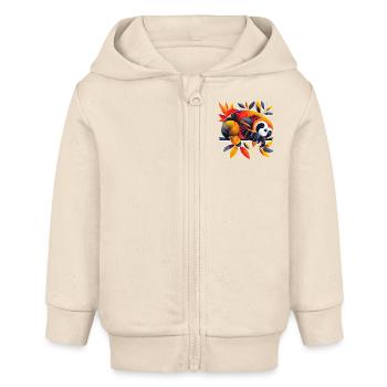 Faultier | abstraktes Kunstwerk - Baby Organic Kapuzenjacke Baby Connector von Stanley/Stella - Natur - Vorne