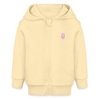 Venus symbol sign of femininity - Baby Organic Zip-up Hoodie by Stanley/Stella - cream - Front
