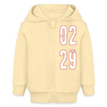Schaltjahr-Geburtstag, 29. Februar - Baby Organic Kapuzenjacke Baby Connector von Stanley/Stella - Creme - Vorne