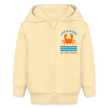 Krabbe und meer - Baby Organic Kapuzenjacke Baby Connector von Stanley/Stella - Creme - Vorne