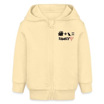 Family Cat Graphic - Baby Organic Zip-up Hoodie by Stanley/Stella - cream - Front