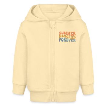 Sommer-Erinnerungen - Baby Organic Kapuzenjacke Baby Connector von Stanley/Stella - Creme - Vorne
