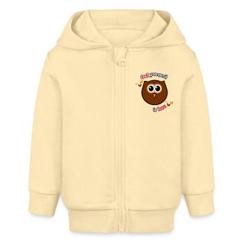 Eulenliebe - Baby Organic Kapuzenjacke Baby Connector von Stanley/Stella - Creme - Vorne