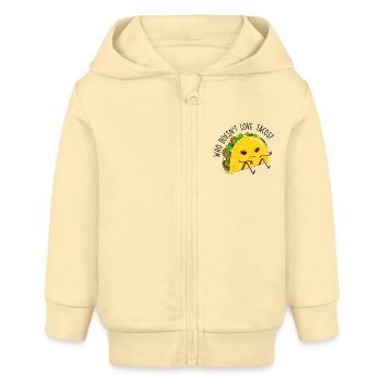 Tacos und Humor - Baby Organic Kapuzenjacke Baby Connector von Stanley/Stella - Creme - Vorne