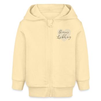 Grandma's darling baby bodysuit with short sleeves - Baby Organic Zip-up Hoodie by Stanley/Stella - cream - Front