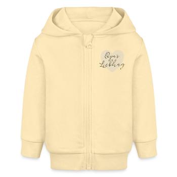 Grandpa's darling baby bodysuit with short sleeves - Baby Organic Zip-up Hoodie by Stanley/Stella - cream - Front