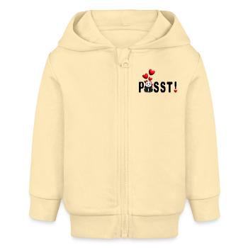 Panda Liebe Passt mit vielen süßen Herzen. - Baby Organic Kapuzenjacke Baby Connector von Stanley/Stella - Creme - Vorne