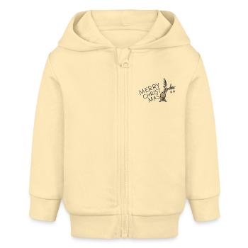 Merry Christmas Reindeer - Baby Organic Kapuzenjacke Baby Connector von Stanley/Stella - Creme - Vorne
