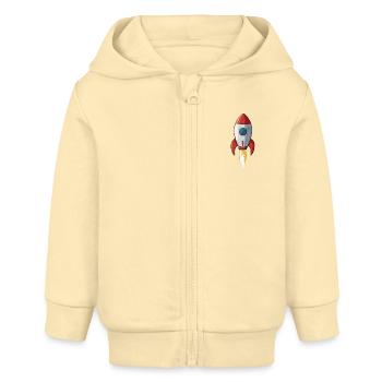 Comic Rakete - Baby Organic Kapuzenjacke Baby Connector von Stanley/Stella - Creme - Vorne