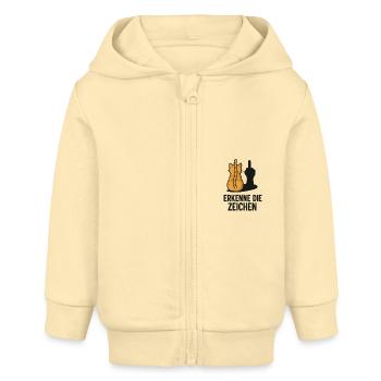 Les chats de l’ombre du chat qui agitent reconnaissent les signes - Veste à capuche bébé bio Stanley/Stella - crème - Devant