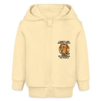 I Hate Morning People And Mornings And People - Baby Organic Kapuzenjacke Baby Connector von Stanley/Stella - Creme - Vorne