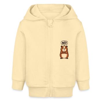 Lustiger Hamster Nö Hamstie Meme - Baby Organic Kapuzenjacke Baby Connector von Stanley/Stella - Creme - Vorne