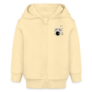 Drums argent - Veste à capuche bébé bio Stanley/Stella - crème - Devant