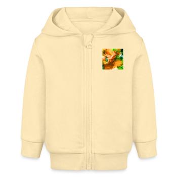 Polygone couleur - Veste à capuche bébé bio Stanley/Stella - crème - Devant