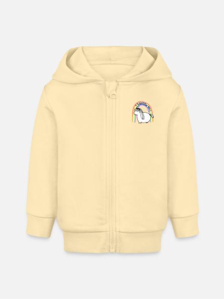 RAINBOW LOVE! - Baby Organic Kapuzenjacke Baby Connector von Stanley/Stella - Creme