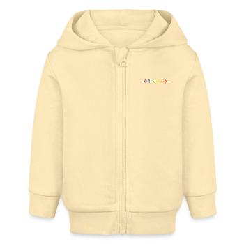 Heartbeats LGBT Rainbow T-shirt - Baby Organic Kapuzenjacke Baby Connector von Stanley/Stella - Creme - Vorne