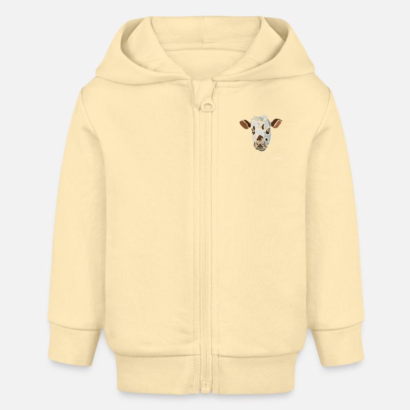 cow-spread - Veste à capuche bébé bio Stanley/Stella - crème