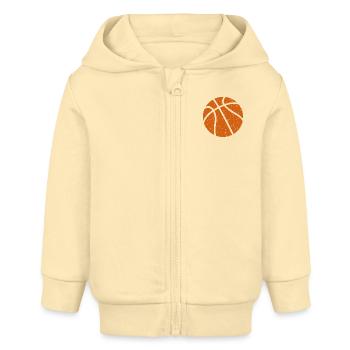 Basketball Used Look orange - Baby Organic Kapuzenjacke Baby Connector von Stanley/Stella - Creme - Vorne