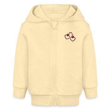 Coeur de menottes - Veste à capuche bébé bio Stanley/Stella - crème - Devant
