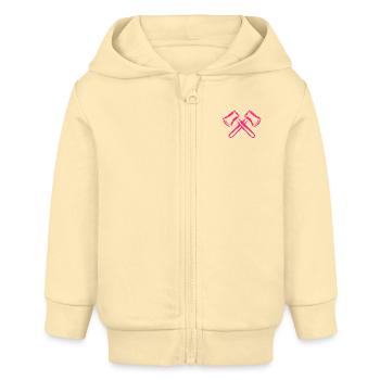 Axt Symbol Gekreuzte Äxte Rosa - Baby Organic Kapuzenjacke Baby Connector von Stanley/Stella - Creme - Vorne