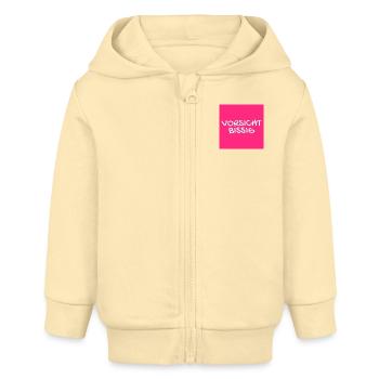 Vorsicht Bissig Mundschutz Nasenschutz - Baby Organic Kapuzenjacke Baby Connector von Stanley/Stella - Creme - Vorne