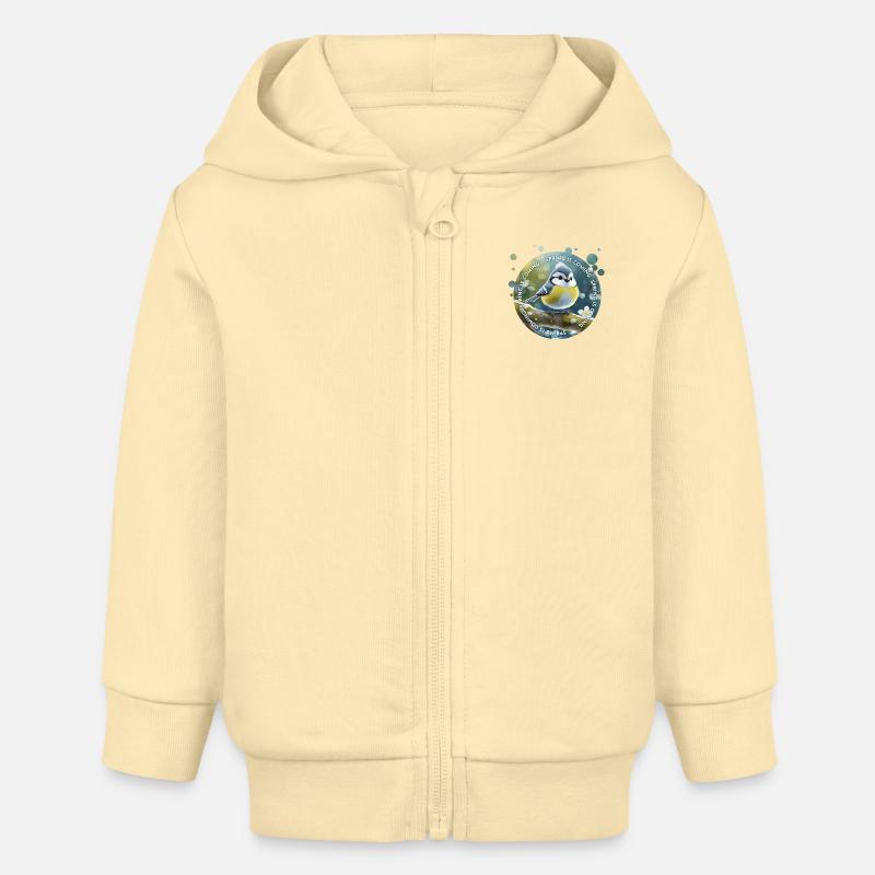 Le printemps est en train de se mettre en marche - Veste à capuche bébé bio Stanley/Stella - crème