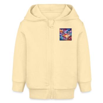 Créatures mystiques 1 - Veste à capuche bébé bio Stanley/Stella - crème - Devant