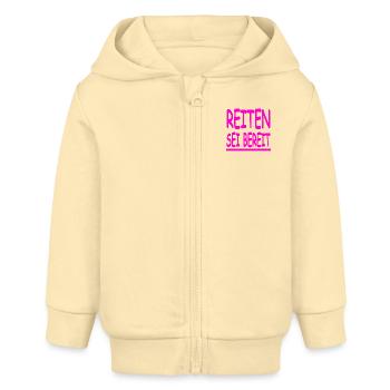 Reiten - Baby Organic Kapuzenjacke Baby Connector von Stanley/Stella - Creme - Vorne